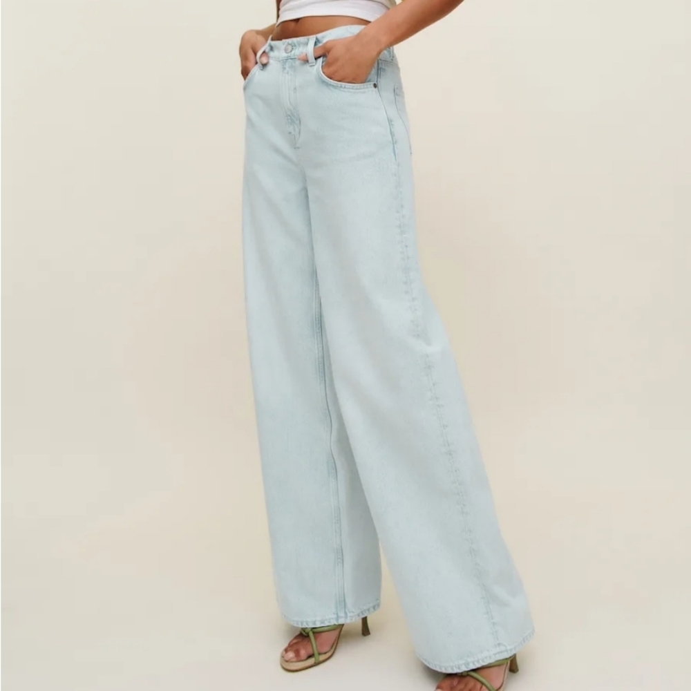 Reformation Eden Mid Rise Wide Leg Jeans Mooney Size 30×31.5 NWT